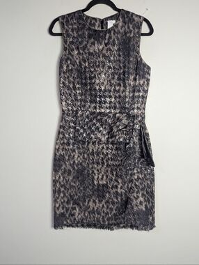 10 2brych Metallic Houndstooth Print Sheath Party Dress